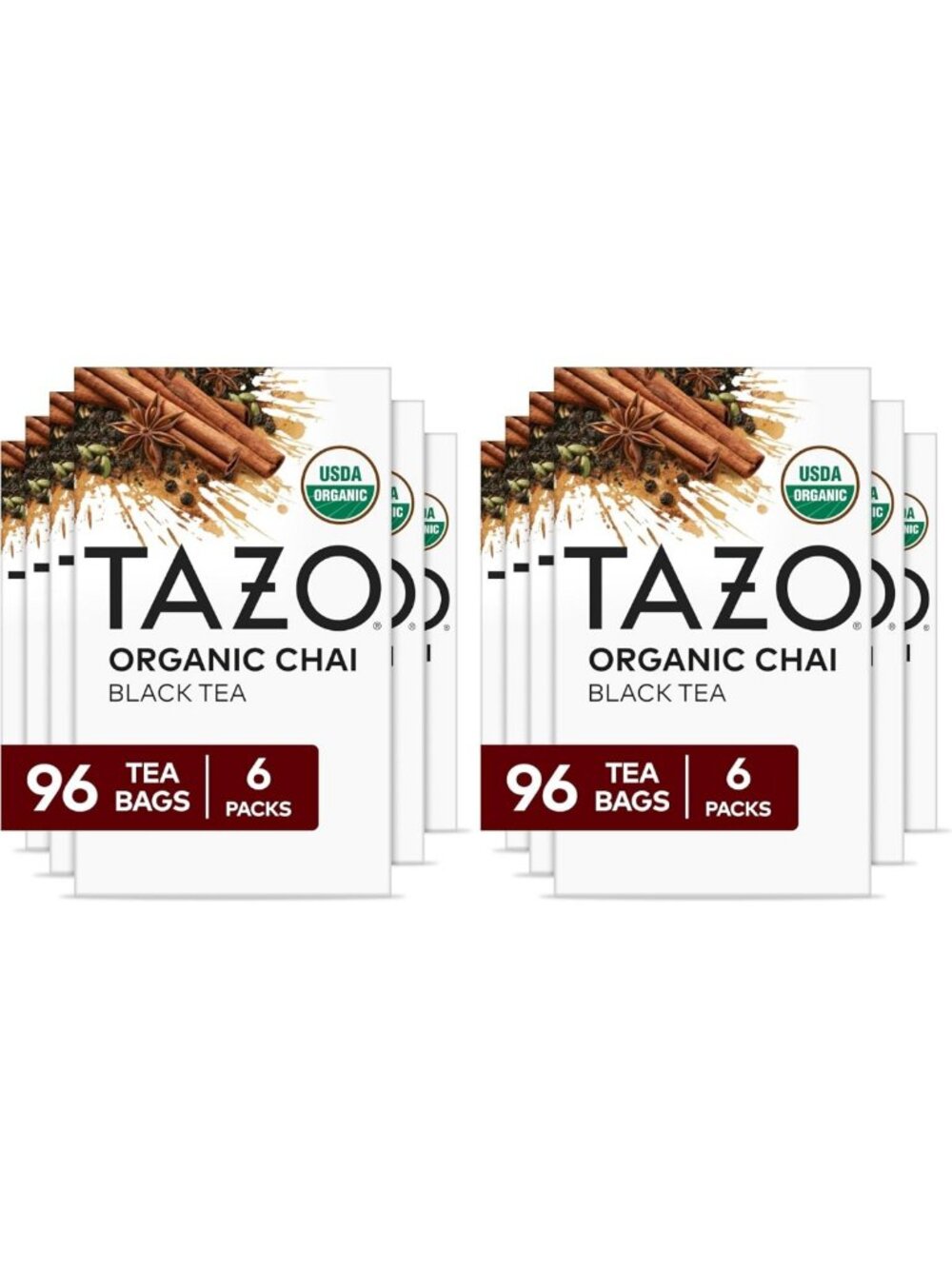 Organic Chai Black Tea Bags - 96 Count, Spicy & Aromatic Chai Tea, Perfect for